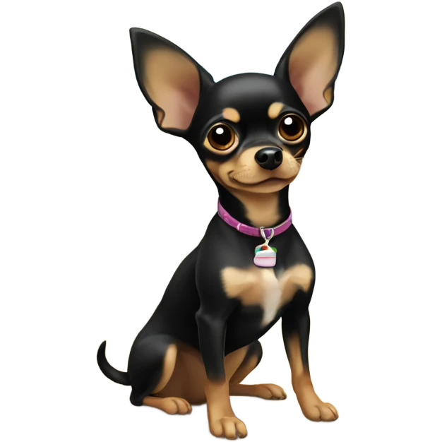 black and tan chihuahua on the beach emoji