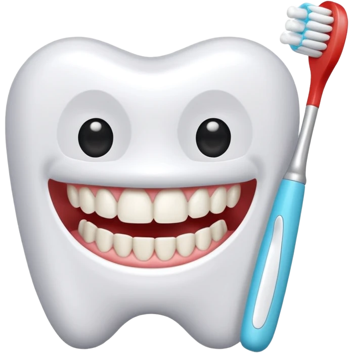 Denture teeth brush emoji