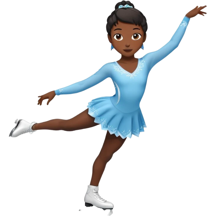 ice skater with black skin emoji