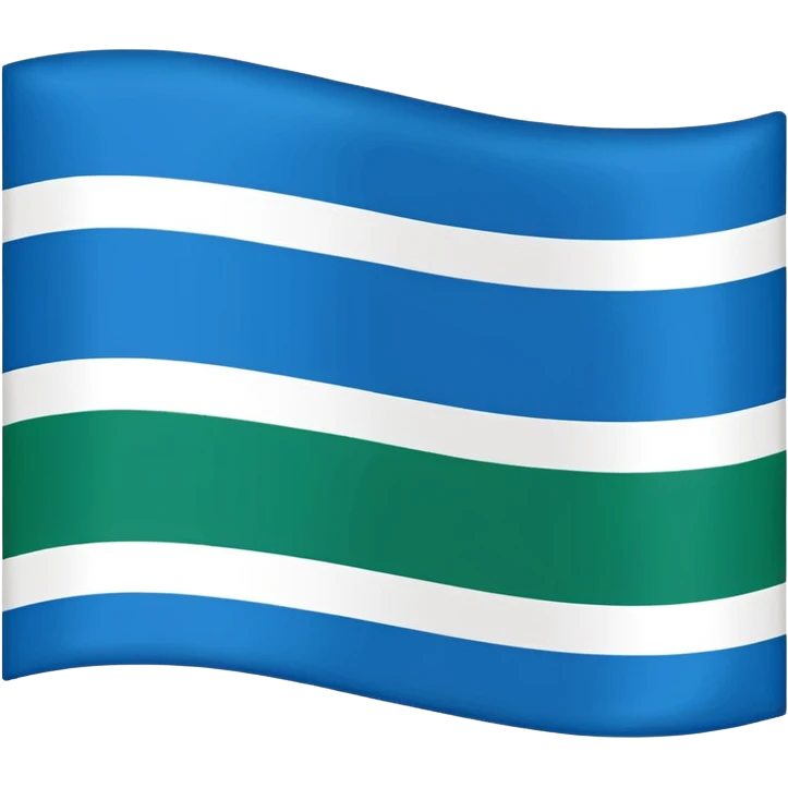simple rectangular flag of Siberia with three horizontal stripes: white on top, green in the middle, blue on the bottom, minimalistic, no text, no emblem, clean design emoji