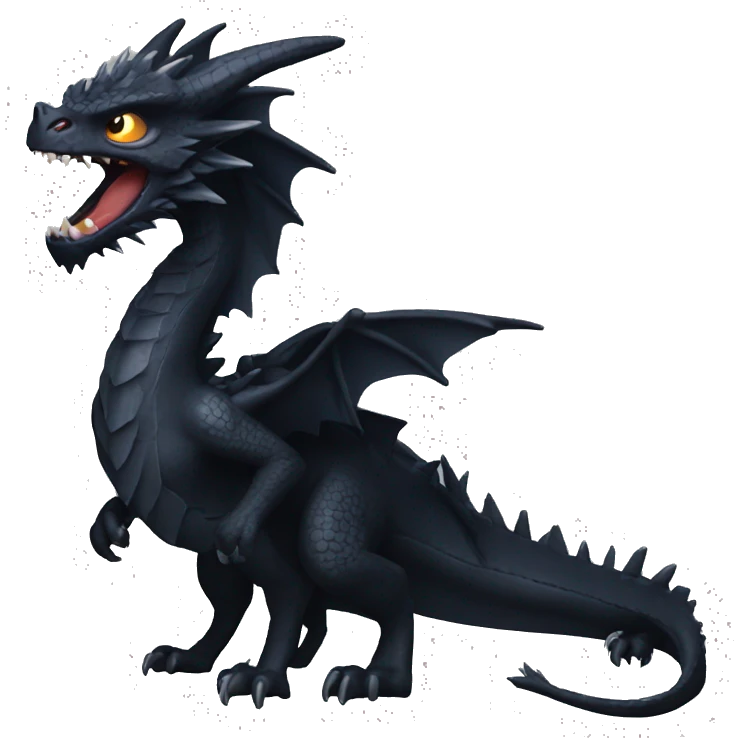 Dragón negro furia nocturna emoji