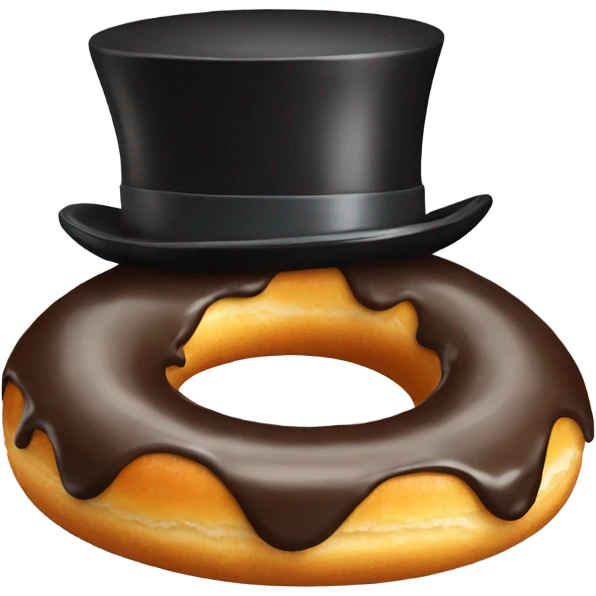 Donut with a top hat emoji