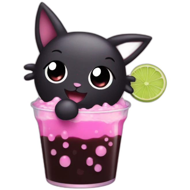 kuromi drinking boba emoji