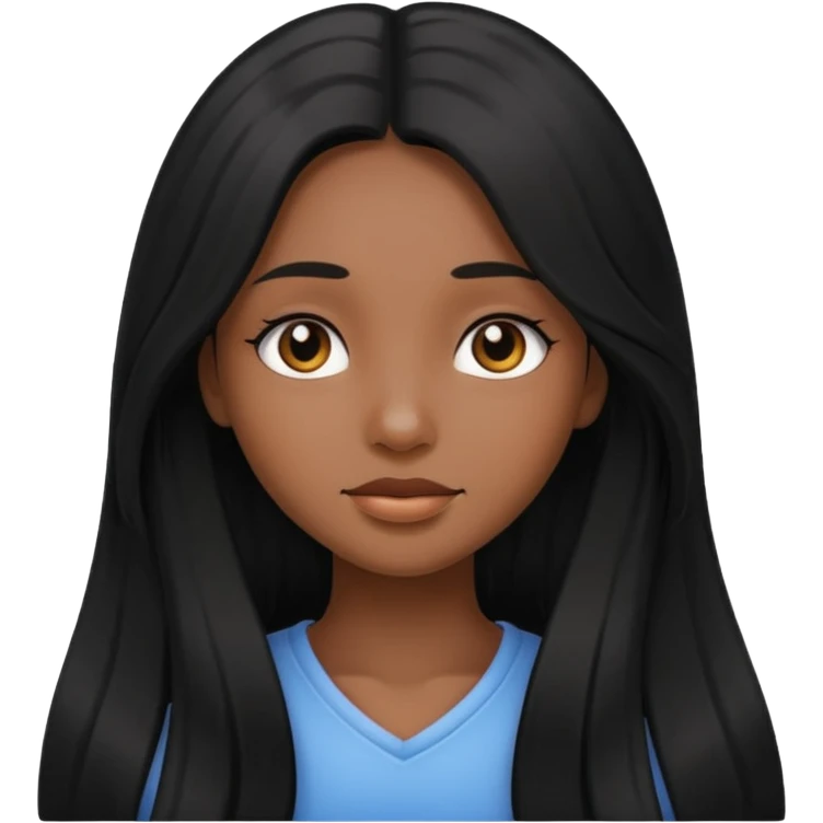 black long haired girl emoji