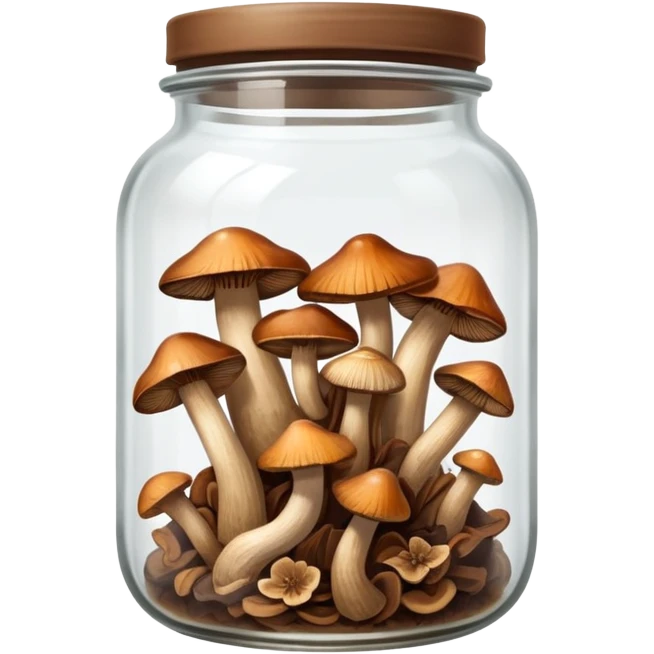 Dried mushrooms in a jar emoji