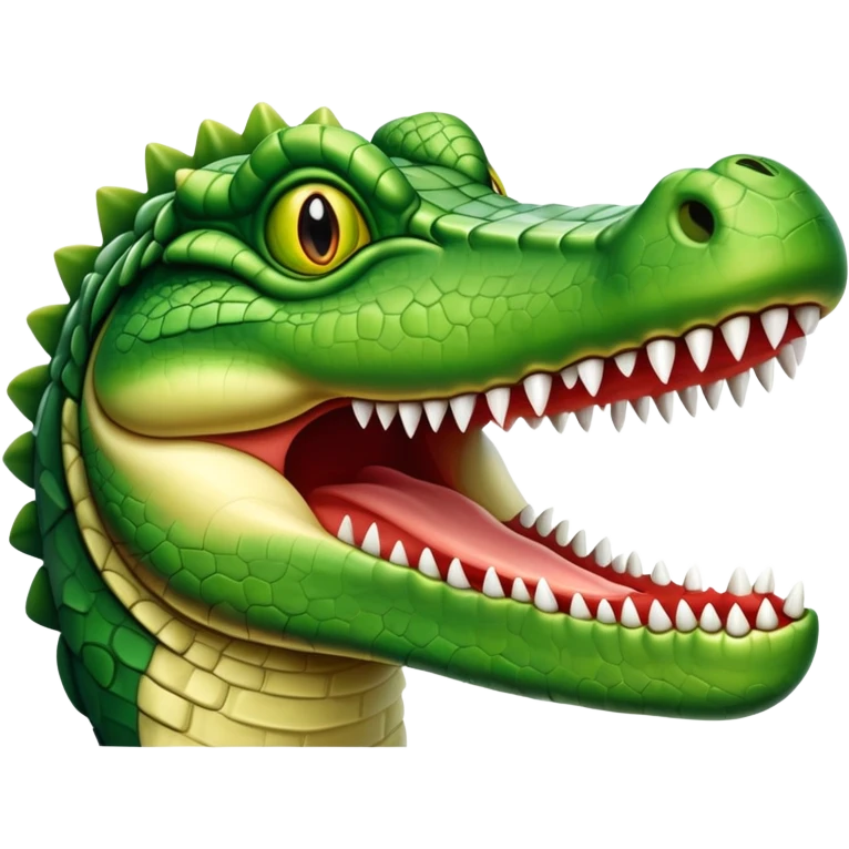 green crocodile with sharp teeth emoji
