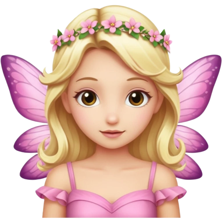 blonde fairy in pink dress emoji