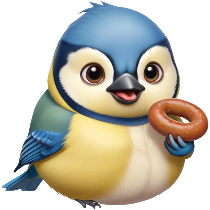 Синичка ест сосиску emoji