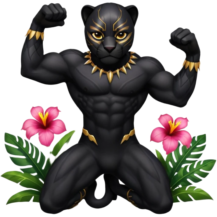 Pacific island styled black panther  emoji