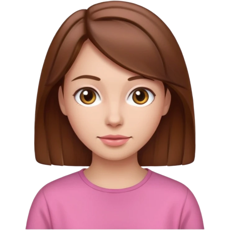 woman casual pink cloth brown hair  emoji