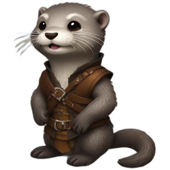 cute otter deguised as a witcher emoji