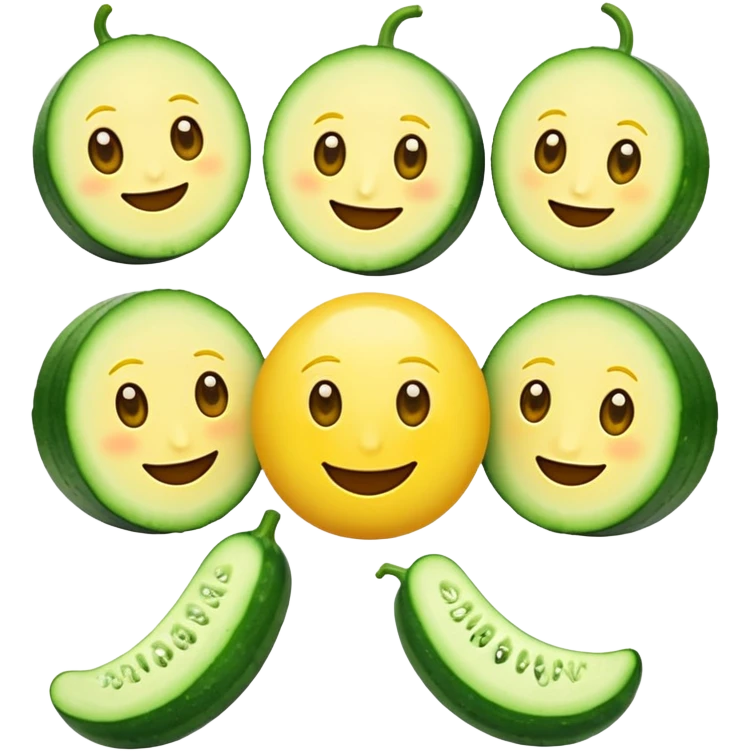 Emojis with cucumber eyes emoji