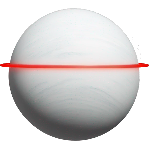  white planet with a red ring emoji
