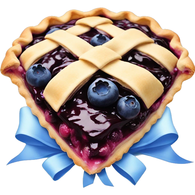 Blueberry pie with a big blue bow emoji