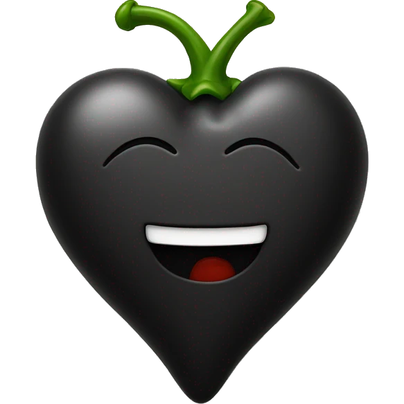 black heart with chilli emoji