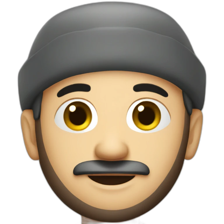 italian bald guy with black beard in a chef uniform emoji