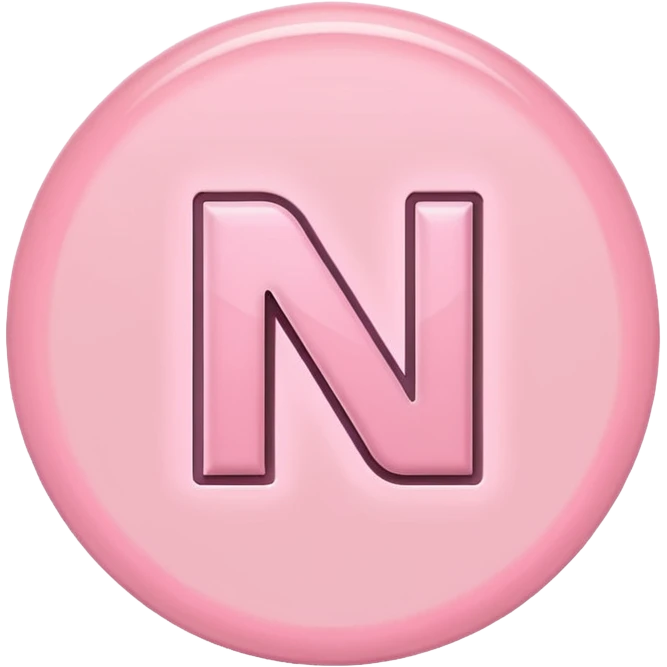 Netflix aesthetic "N" logo in pastel pink emoji