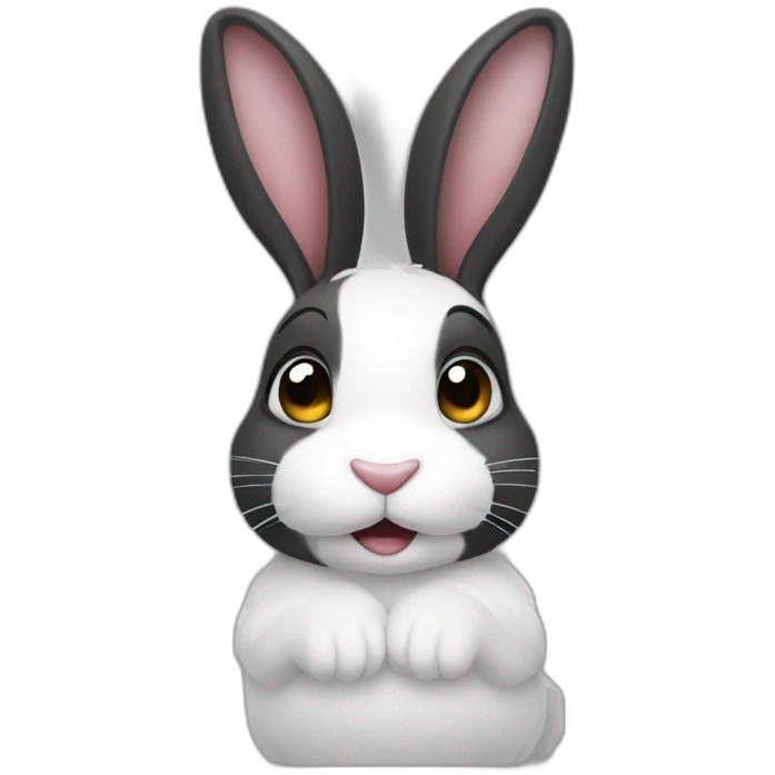 Black and white rabbit emoji