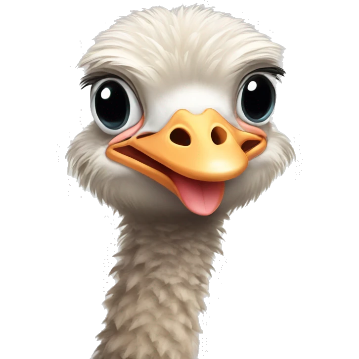cute ostrich with bow  emoji