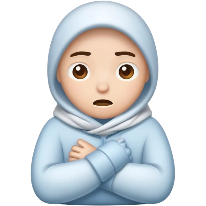 cartoon character shivering with cold saying brr emoji