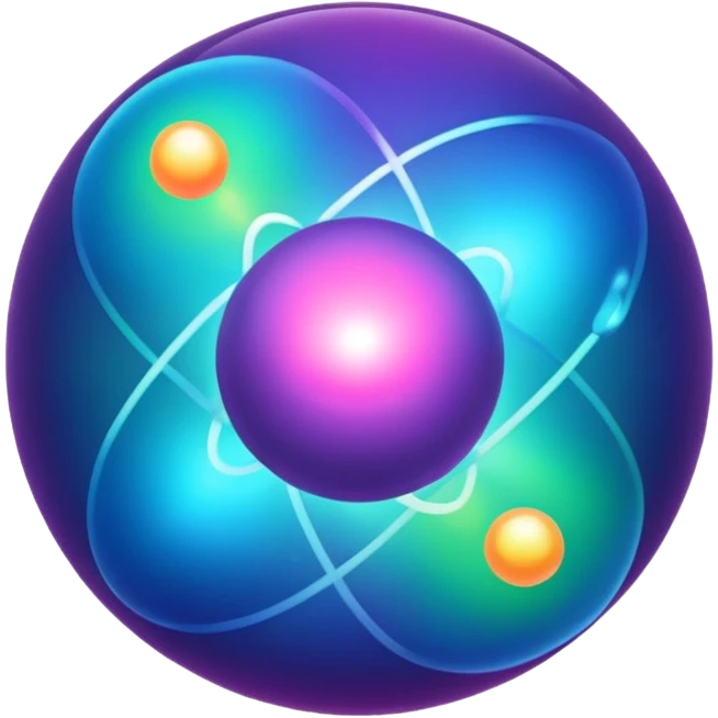Molecule | Simple sphere/atom | Abstract, glowing particles, blurred shapes. emoji