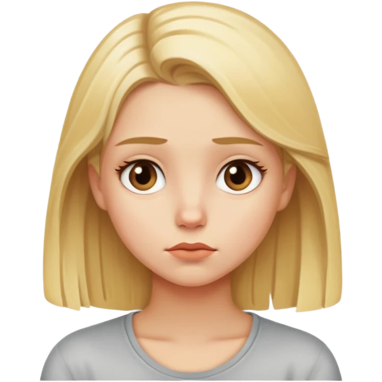 Blond girl thinking emoji