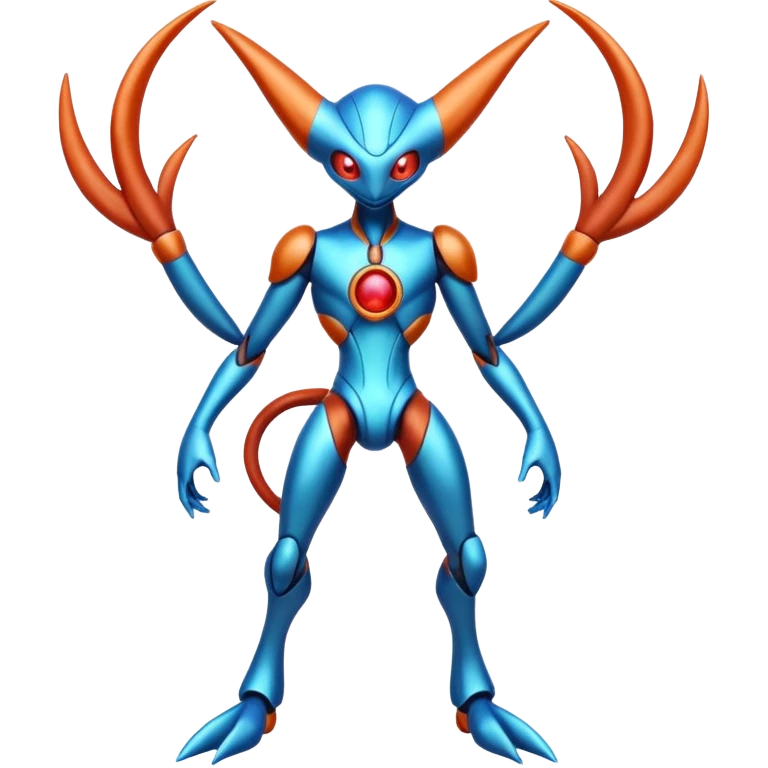 Metallic Incandescent Handsome Deoxys-Stitch-hybrid  (full body) emoji