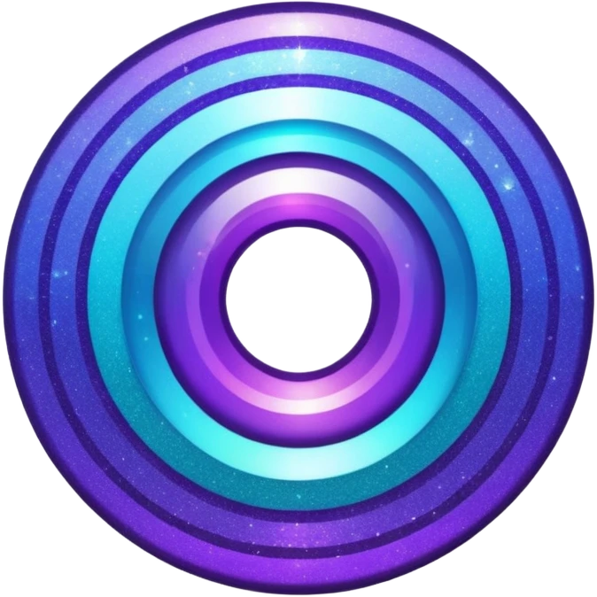 Glitter purple and cian inner circle emoji