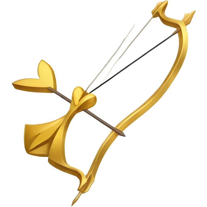 Gold bow and arrow，with heart emoji