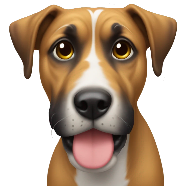 Um cão com um pão na boca  emoji