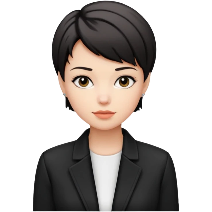 balck and white photo woman in jacket emoji