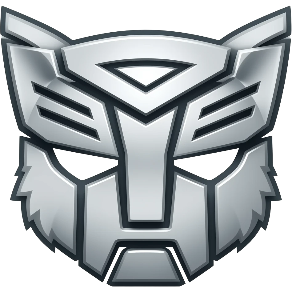 silver fox emoji as decepticon logo emoji