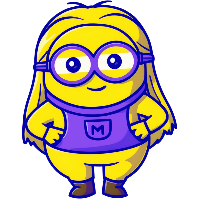 cute yellow minion with long girl hair emoji