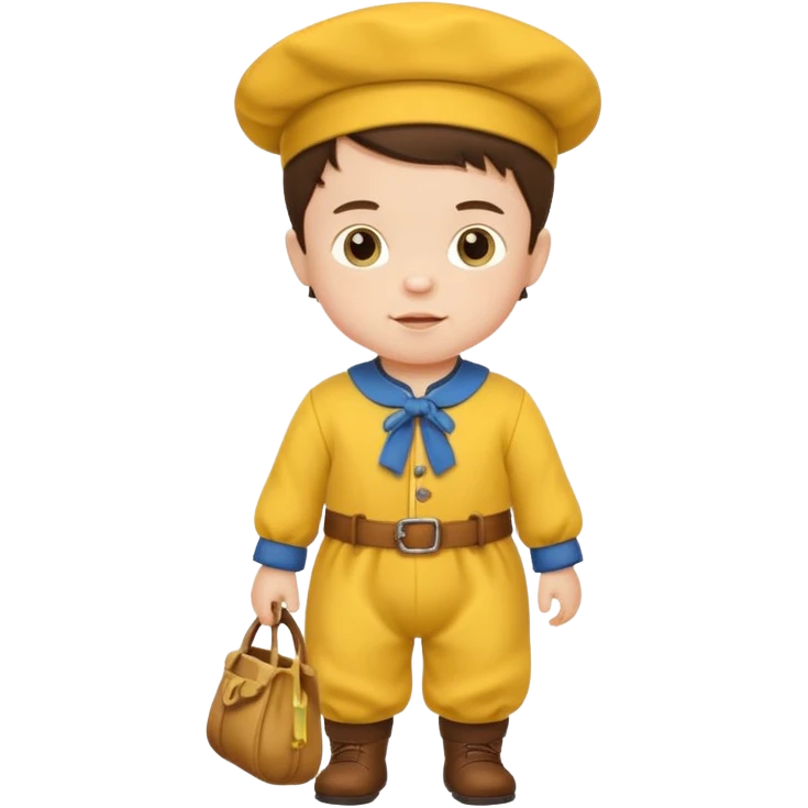 brunette baby boy traditional yellow dutch clothes emoji