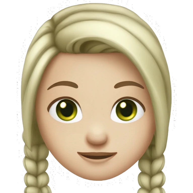 Girl with green eyes, white skin, pony tail, blinde hair  emoji