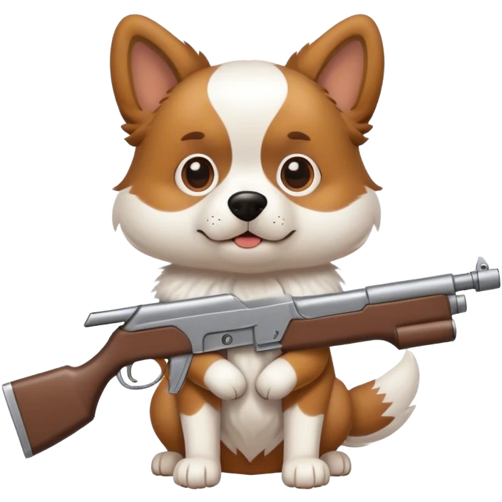 Hund der eine waffe hat emoji