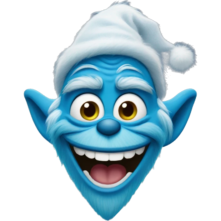 Blue grinch smiling  emoji