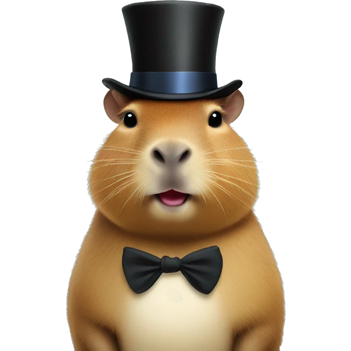 Capybara with a top hat  emoji