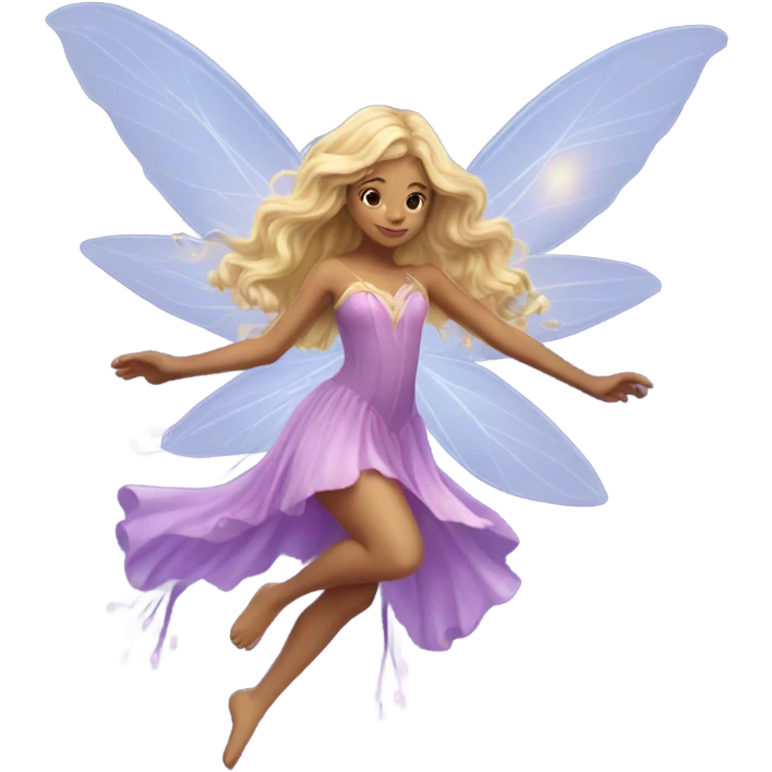 Flying beautiful fairy magical long hair  emoji