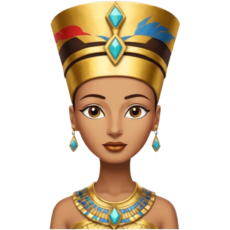 Bust of Nefertiti, only hat emoji