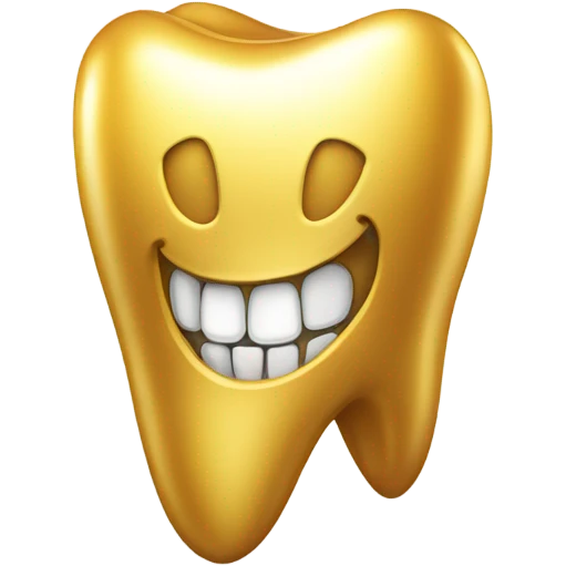 Golden smile tooth emoji