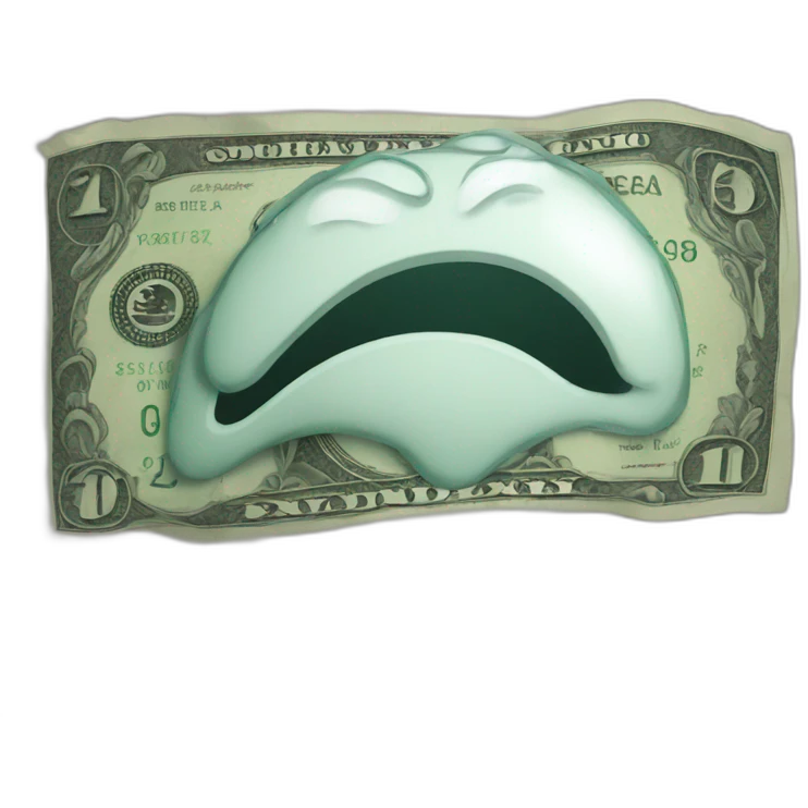 dollar bill crying emoji
