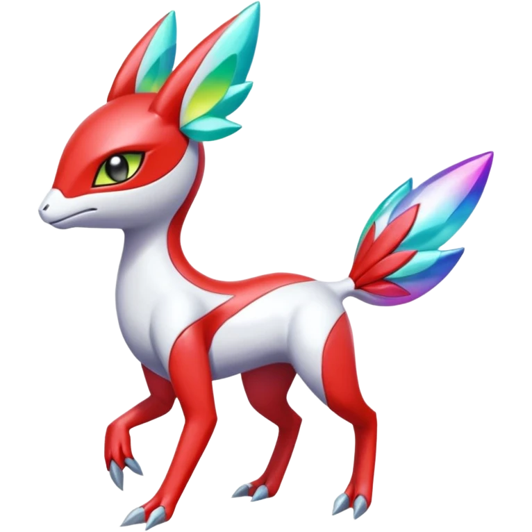 Shiny Colorful Meloetta-Latias-Koraidon-Peppercat-Protogen-Pokémon-Digimon-Fakémon-fusion-hybrid-creature emoji