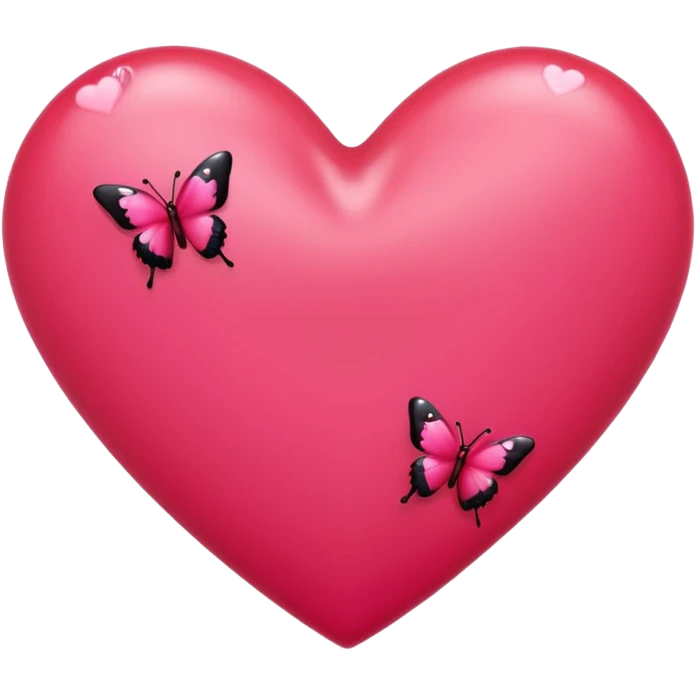Really cool heart emoji for my sick girlfriend that’s mainly  red & black. With just tiny hot pink butterflies on it.  emoji