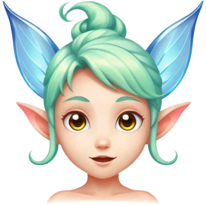 a tiny mischievous fairy with pointy ears and glowing aura emoji