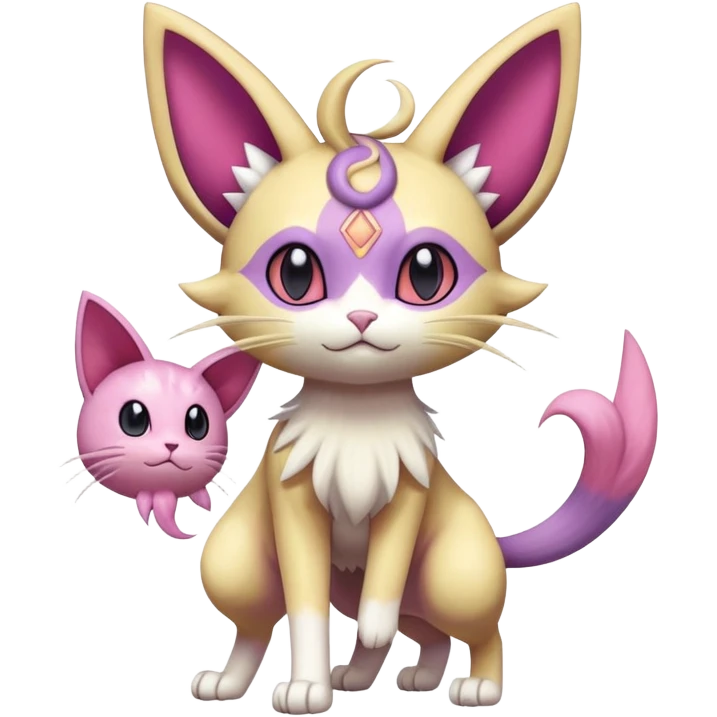 Meowth-Espeon-Skitty-Pokémon-Fakémon-hybrid-creature (full body) emoji
