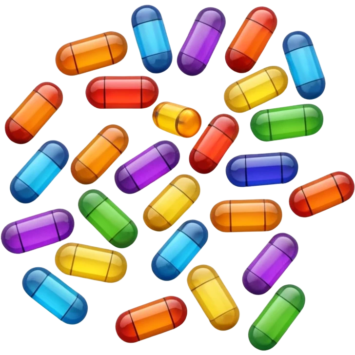 colorful vitamins in capsules emoji