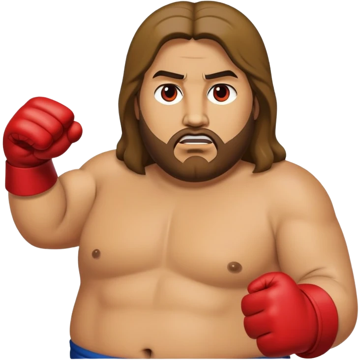 Jesus punching obese Trump realistic emoji