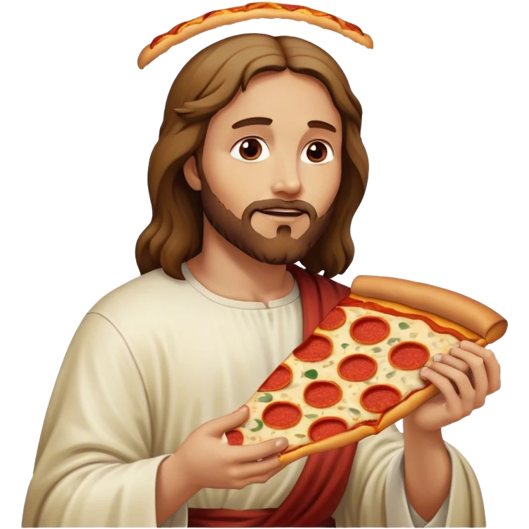 Jesus eating pizza emoji