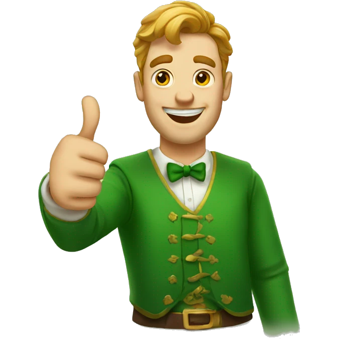 Irishman shows thumbs up emoji